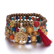 Load image into Gallery viewer, Boho Multilayer Wood Beaded Bracelet