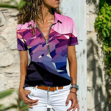 Load image into Gallery viewer, Bohemian West Ethnic Zip Short Sleeve T-Shirt