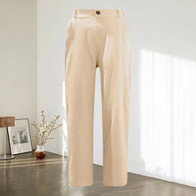 Load image into Gallery viewer, Women&#39;s High Waist Casual Cotton Linen Trousers