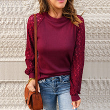 Load image into Gallery viewer, Women&#39;s Crew Neck Waffle Grace Panel T-Shirt