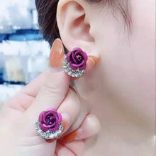 Load image into Gallery viewer, Blue Rose Stud Earrings