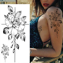 Load image into Gallery viewer, Sketch Flower Tattoo Stickers (10PCS)