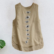 Load image into Gallery viewer, Daisy Sleeveless Cotton and Linen Tank Top