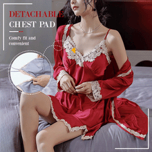 Load image into Gallery viewer, Soft Comfortable Ice Silk Lace Pajamas