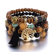 Load image into Gallery viewer, Boho Multilayer Wood Beaded Bracelet