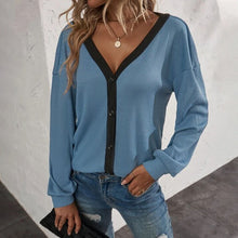 Load image into Gallery viewer, Waffle Long Sleeve Cardigan T-Shirt