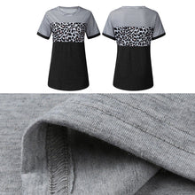 Load image into Gallery viewer, Striped Leopard Contrast T-Shirt