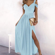 Load image into Gallery viewer, Off-the-shoulder V-neck Slit Dress