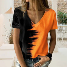 Load image into Gallery viewer, Digital Print V-Neck T-Shirt