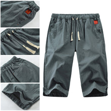 Load image into Gallery viewer, Cotton and Linen Five Point Tie Shorts