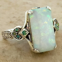 Load image into Gallery viewer, Vintage Inlaid Square Opal Ring