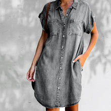 Load image into Gallery viewer, Casual Denim Short Sleeve Dress