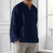 Load image into Gallery viewer, Men‘s Long-sleeved Linen Shirt