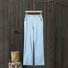 Load image into Gallery viewer, Women&#39;s High Waist Casual Cotton Linen Trousers