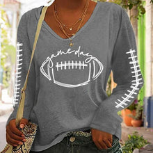 Load image into Gallery viewer, Women&#39;s Gameday Football Lover Casual Long-Sleeve T-Shirt