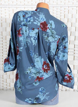 Load image into Gallery viewer, Floral Casual Stand Collar Long Sleeve Blouses