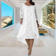 Load image into Gallery viewer, Lace Panel Long Sleeve Dress