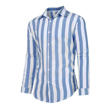 Load image into Gallery viewer, Men's Cotton Linen Striped Button Down Long Sleeve