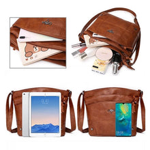 Load image into Gallery viewer, Soft Leather Messenger Multi Pocket Large Capacity Shoulder Bag