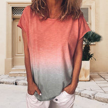 Load image into Gallery viewer, Gradient Rainbow Print T-shirt