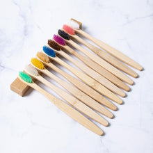 Load image into Gallery viewer, New Design Mixed Color Bamboo Toothbrush