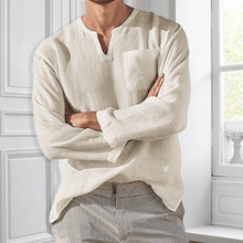 Load image into Gallery viewer, Men‘s Long-sleeved Linen Shirt
