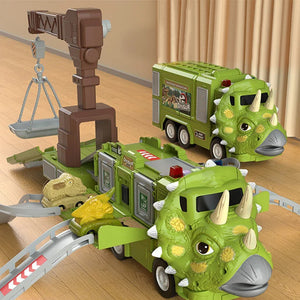 🦖New Dinosaur Transforming Engineering Truck Track Toy Set