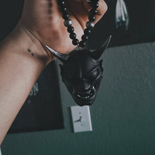 Load image into Gallery viewer, Japanese Oni Mask Car Rear View Mirror Ornament