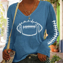 Load image into Gallery viewer, Women&#39;s Gameday Football Lover Casual Long-Sleeve T-Shirt