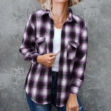 Load image into Gallery viewer, Loose Lapel Plaid Shirt