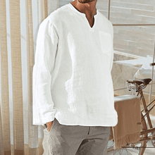 Load image into Gallery viewer, Men‘s Long-sleeved Linen Shirt