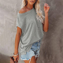 Load image into Gallery viewer, Women&#39;s Casual Short Sleeve Off Shoulder Oversized T Shirt