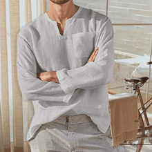 Load image into Gallery viewer, Men‘s Long-sleeved Linen Shirt