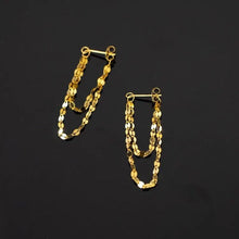 Load image into Gallery viewer, Sequins Chain Tassel Earrings
