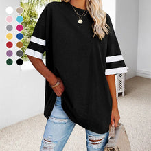 Load image into Gallery viewer, Loose Crew Neck Contrast T-Shirt