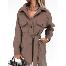 Load image into Gallery viewer, Women Fashion Slit Neck Casual Woolen Coats