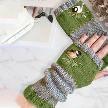 Load image into Gallery viewer, Patchwork Embroidered Warm Gloves