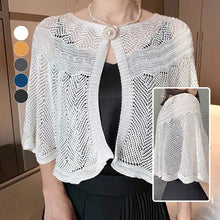 Load image into Gallery viewer, Hollow Shawl With Pearl Button