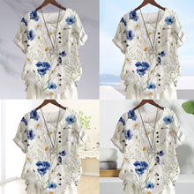 Load image into Gallery viewer, Flower-print Cotton and Linen Shirt