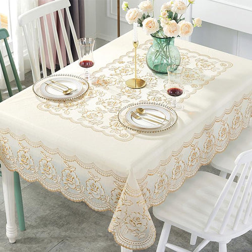 Waterproof Rectangle Embroidered Tablecloth