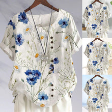 Load image into Gallery viewer, Flower-print Cotton and Linen Shirt