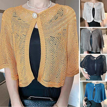 Load image into Gallery viewer, Hollow Shawl With Pearl Button