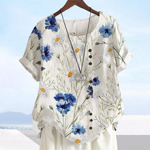Load image into Gallery viewer, Flower-print Cotton and Linen Shirt
