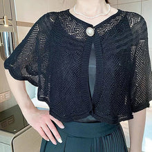Load image into Gallery viewer, Hollow Shawl With Pearl Button