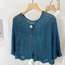 Load image into Gallery viewer, Hollow Shawl With Pearl Button