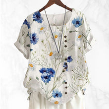 Load image into Gallery viewer, Flower-print Cotton and Linen Shirt