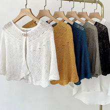 Load image into Gallery viewer, Hollow Shawl With Pearl Button