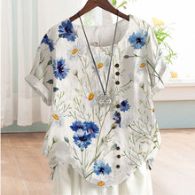 Load image into Gallery viewer, Flower-print Cotton and Linen Shirt
