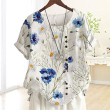 Load image into Gallery viewer, Flower-print Cotton and Linen Shirt