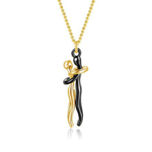 Load image into Gallery viewer, The Tale of Two Lovers Necklace and Earrings,Couple hug necklace